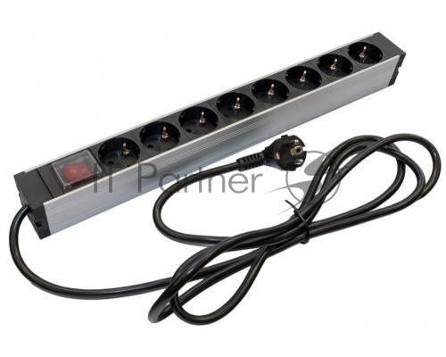Блок розеток Hyperline SHZ19-8SH-S-2.5EU для 19