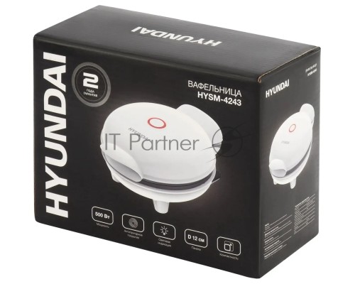 Вафельница Hyundai HYSM-4243 500Вт белый