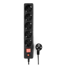 Гарнизон Сетевой фильтр ECL-5-B-1.4 5р, 10А, 1.4м, ур.защиты 4, черный, пакет (22425)