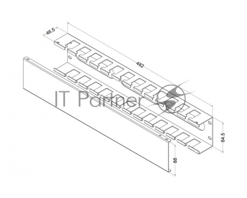 Кабельный органайзер Hyperline CM-2U-MLF-COV 2U шир.:19