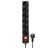 Гарнизон Сетевой фильтр ECL-6-B-3 6р, 10А, 3м, ур.защиты 4, черный, пакет (22429)