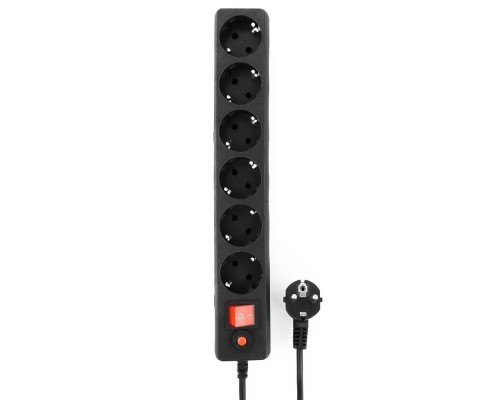 [Сетевые фильтры] Гарнизон Сетевой фильтр ECL-6-B-5 6р, 10А, 5м, ур.защиты 4, черный, пакет (22431)