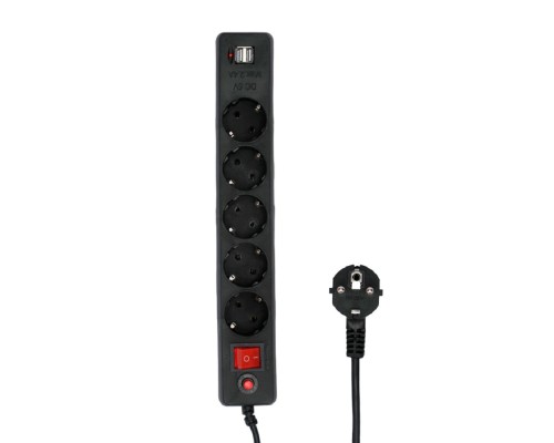 [Сетевые фильтры] Гарнизон Сетевой фильтр для ИБП ECL-5-U2-B-1.8 5р, 10А, 2xUSB, 1.8м, ур.защиты 4, черный, пакет (22437)