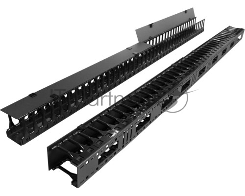 Вертикальные органайзеры с пластиковыми пальцами 149 мм, 42U, для шкафов Business шириной 800 мм, 2 шт., черные