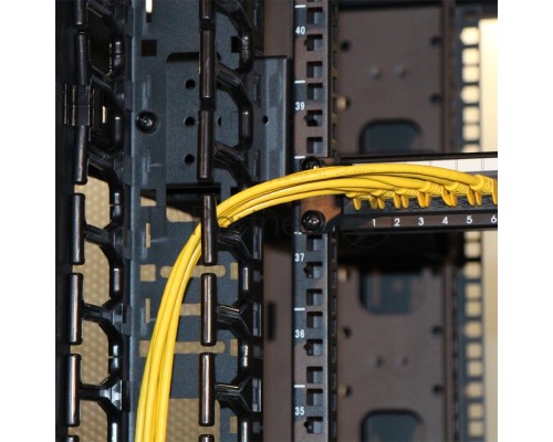 Вертикальные органайзеры с пластиковыми пальцами 149 мм, 42U, для шкафов Business шириной 800 мм, 2 шт., черные