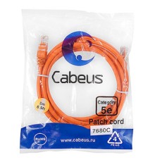Cabeus PC-UTP-RJ45-Cat.5e-2m-OR-LSZH Патч-корд U/UTP, категория 5е, 2xRJ45/8p8c, неэкранированный, оранжевый, LSZH, 2м