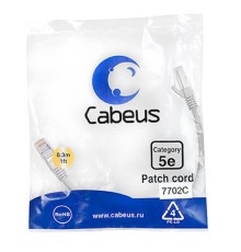 Cabeus PC-FTP-RJ45-Cat.5e-0.3m Патч-корд F/UTP, категория 5е, 2xRJ45/8p8c, экранированный, серый, PVC, 0.3м