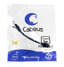 Cabeus PC-UTP-RJ45-Cat.5e-0.15m-BK Патч-корд U/UTP, категория 5е, 2xRJ45/8p8c, неэкранированный, черный, PVC, 0.15м