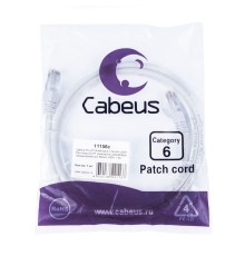 Cabeus PC-UTP-RJ45-Cat.6-1.5m-WH-LSZH Патч-корд U/UTP, категория 6, 2xRJ45/8p8c, неэкранированный, белый, LSZH, 1.5м