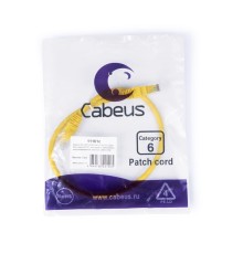 Cabeus PC-UTP-RJ45-Cat.6-0.5m-YL-LSZH Патч-корд U/UTP, категория 6, 2xRJ45/8p8c, неэкранированный, желтый, LSZH, 0.5м