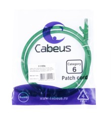 Cabeus PC-UTP-RJ45-Cat.6-1m-GN-LSZH Патч-корд U/UTP, категория 6, 2xRJ45/8p8c, неэкранированный, зеленый, LSZH, 1м