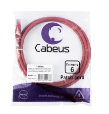 Cabeus PC-UTP-RJ45-Cat.6-1.5m-RD-LSZH Патч-корд U/UTP, категория 6, 2xRJ45/8p8c, неэкранированный, красный, LSZH, 1.5м