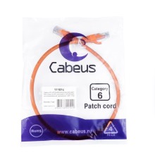 Cabeus PC-UTP-RJ45-Cat.6-0.5m-OR-LSZH Патч-корд U/UTP, категория 6, 2xRJ45/8p8c, неэкранированный, оранжевый, LSZH, 0.5м