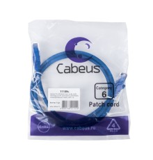 Cabeus PC-UTP-RJ45-Cat.6-1m-BL-LSZH Патч-корд U/UTP, категория 6, 2xRJ45/8p8c, неэкранированный, синий, LSZH, 1м