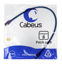 Cabeus PC-SSTP-RJ45-Cat.8-0.5m-LSZH Патч-корд S/FTP, категория 8 (40G, 2000 MHz), 2xRJ45/8p8c, экранированный, синий, LSZH, 0.5 м