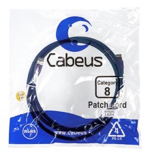 Cabeus PC-SSTP-RJ45-Cat.8-1.5m-LSZH Патч-корд S/FTP, категория 8 (40G, 2000 MHz), 2xRJ45/8p8c, экранированный, синий, LSZH, 1.5 м