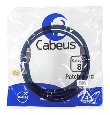 Cabeus PC-SSTP-RJ45-Cat.8-2m-LSZH Патч-корд S/FTP, категория 8 (40G, 2000 MHz), 2xRJ45/8p8c, экранированный, синий, LSZH, 2 м