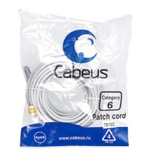 Cabeus PC-FTP-RJ45-Cat.6-20m-LSZH Патч-корд F/UTP, категория 6, 2xRJ45/8p8c, экранированный, серый, LSZH, 20м