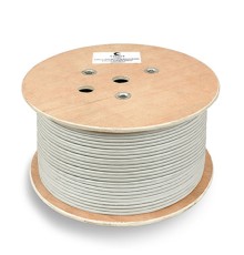 Cabeus FTP-4P-Cat.6-SOLID-GY-100 Кабель витая пара экранированная FTP (F/UTP), категория 6, 4 пары (23 AWG), одножильный (100 м), PVC нг(А)-LS