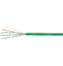 Cabeus UTP-4P-Cat.5e-SOLID-LSLTx-GN-100 Кабель витая пара UTP (U/UTP), категория 5e, 4 пары (24 AWG), одножильный, нг(А)-LSLTx, зеленый (100 м)