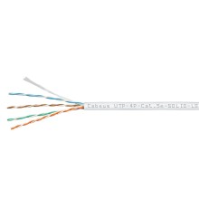 Cabeus UTP-4P-Cat.5e-SOLID-LSZH-WH-100 Кабель витая пара UTP (U/UTP), категория 5e, 4 пары (24 AWG), одножильный, белый, LSZH, нг(А)-HF, (100 м)