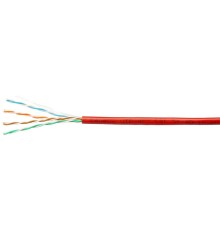 Cabeus UTP-4P-Cat.5e-SOLID-RD Кабель витая пара UTP (U/UTP), категория 5e, 4 пары, 24 AWG, одножильный, PVC нг(А)-LS, красный (305м)