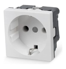 Cabeus ME45-WH Розетка электрическая Mosaic 45x45, нем. ст., 2K+3, 16A, белая (в сборе)