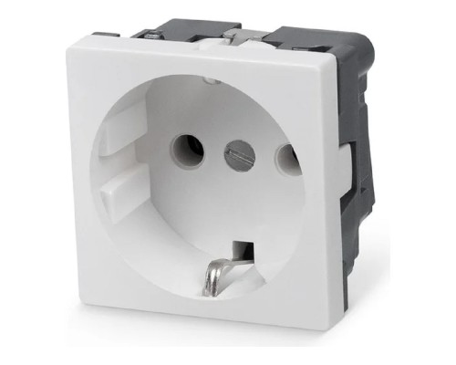 [Cabeus Аксессуары к монтажным шкафам] Cabeus ME45-WH Розетка электрическая Mosaic 45x45, нем. ст., 2K+3, 16A, белая (в сборе)