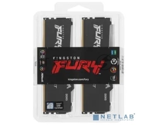Оперативная память Kingston 64GB 5200MHz DDR5 CL40 DIMM (Kit of 2) FURY Beast RGB