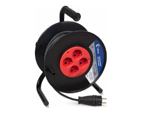 [Cabeus Аксессуары к монтажным шкафам] Cabeus EC-C-4.0-FR-G-20 Удлинитель силовой КГ 4000 Вт 20м на катушке (c/з)