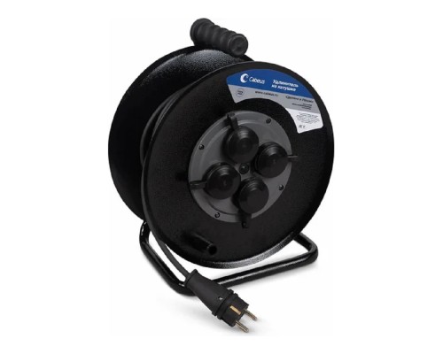 [Cabeus Аксессуары к монтажным шкафам] Cabeus EC-C-4.0-FR-G-30-IP44 Удлинитель силовой КГ 4000 Вт 30м на металлической катушке IP 44 (c/з)