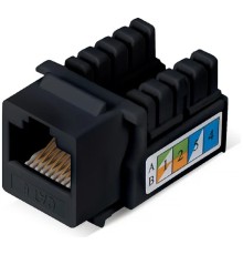 Cabeus KJ-RJ45-Cat.6-90-BK Вставка Keystone Jack RJ-45, категория 6, заделка тип 110, черная