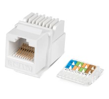 Cabeus KJ-RJ45-Cat.5e-Toolless Вставка Keystone Jack RJ-45(8P8C), категория 5e, без инструмента Toolless, белая