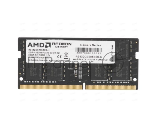 Оперативная память AMD 32GB DDR4 3200MHz (1x32GB), SO-DIMM, non-ECC, RTL R9432G3206S2S-U