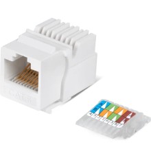 Cabeus KJ-RJ45-Cat.6-Toolless Вставка Keystone Jack RJ-45(8P8C), категория 6, без инструмента Toolless, белая