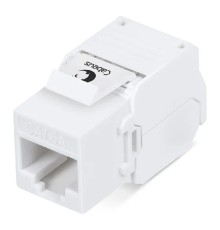 Cabeus KJ-RJ45-Cat.6A-180-Toolless Вставка Keystone Jack RJ-45(8P8C), 180 градусов, категория 6A, без инструмента Toolless, белая