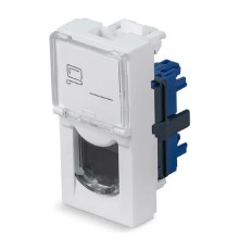 Cabeus KJ-RJ45-Cat.6-180T-FP-L-22,5 Keystone Jack RJ-45(8P8C), 180 градусов, категория 6, безинструментный монтаж, вставка Mosaic (арт.076561)