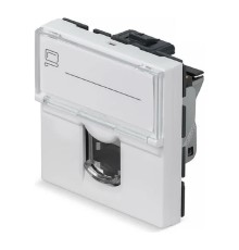 Cabeus KJ-RJ45-Cat.6a-SH-180T-FP-L-45 Keystone Jack RJ-45(8P8C), 180 градусов, категория 6a, экранированная, безинструментный монтаж, вставка Mosaic (арт.076576)