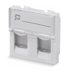 Cabeus FP-L-45-2M Вставка 45x45 (Mosaic) для 2 модулей формата Keystone Jack (арт.078610)