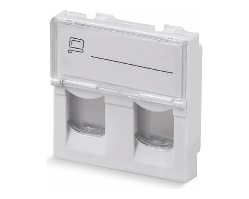 [Cabeus Разъемы, Проходные адаптеры, Вставки] Cabeus FP-L-45-2M Вставка 45x45 (Mosaic) для 2 модулей формата Keystone Jack (арт.078610)