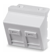 Cabeus FP-A-45-2M Вставка 45x45 (Mosaic) для 2 модулей формата Keystone Jack, угловая