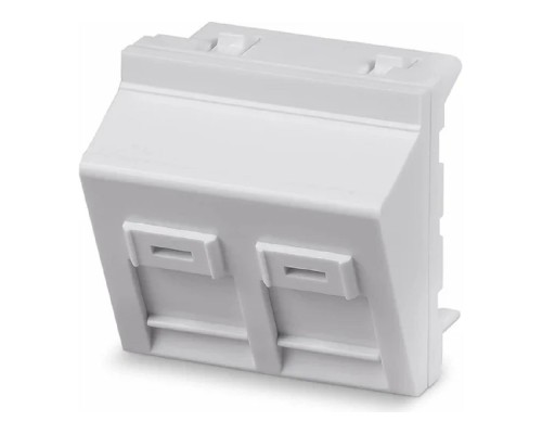 [Cabeus Разъемы, Проходные адаптеры, Вставки] Cabeus FP-A-45-2M Вставка 45x45 (Mosaic) для 2 модулей формата Keystone Jack, угловая