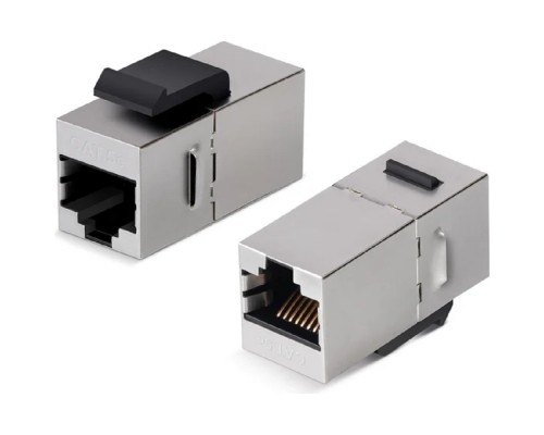 [Cabeus Разъемы, Проходные адаптеры, Вставки] Cabeus CA-KJ-8p8c-C5e-SH Проходной адаптер формата Keystone, RJ45-RJ45 (8p8c), категория 5е, экранированный