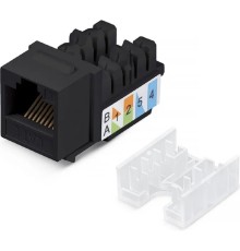 Cabeus KJ-RJ45-Cat.6-90-SW-BK Вставка Keystone Jack RJ-45, категория 6, заделка тип 110, черная, со стяжкой