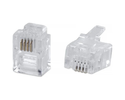 [Cabeus Разъемы, Проходные адаптеры, Вставки] Cabeus 6P4C Телефонный коннектор RJ-11