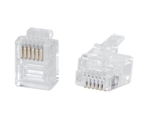 [Cabeus Разъемы, Проходные адаптеры, Вставки] Cabeus 6P6C Телефонный коннектор RJ-12