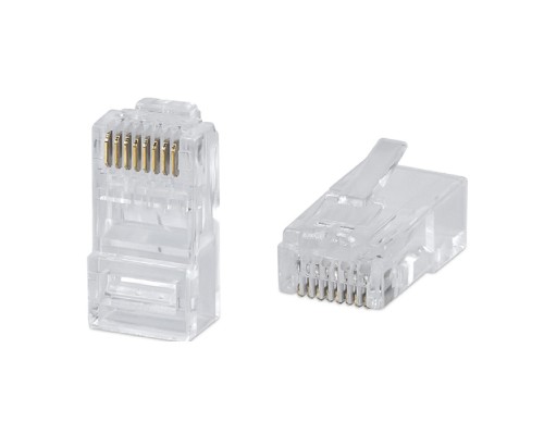 [Cabeus Разъемы, Проходные адаптеры, Вставки] Cabeus 8P8C-C6 Коннектор RJ-45 под витую пару, категория 6 , универсальный (для одножильного и многожильного кабеля) для проводников с толщиной по изоляции до 1,05 мм