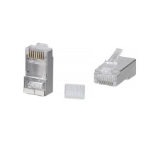 Cabeus 8P8C-SH-C6-TWP Коннектор RJ-45 под витую пару, категория 6/7, экранированный, для многожильного кабеля, для проводников с толщиной по изоляции до 1,05 мм, со вставкой