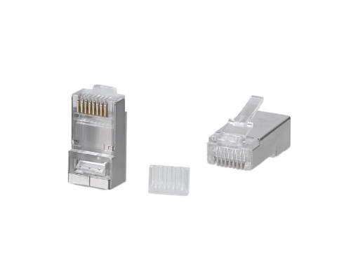 [Cabeus Разъемы, Проходные адаптеры, Вставки] Cabeus 8P8C-SH-C6-TWP Коннектор RJ-45 под витую пару, категория 6/7, экранированный, для многожильного кабеля, для проводников с толщиной по изоляции до 1,05 мм, со вставкой