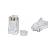Cabeus 8P8C-C6-TWP Коннектор RJ-45 под витую пару, категория 6, универсальный (для одножильного и многожильного кабеля), для проводников с толщиной по изоляции до 1,05 мм, со вставкой